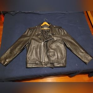 Mens Leather Biker Jacket by Mossi